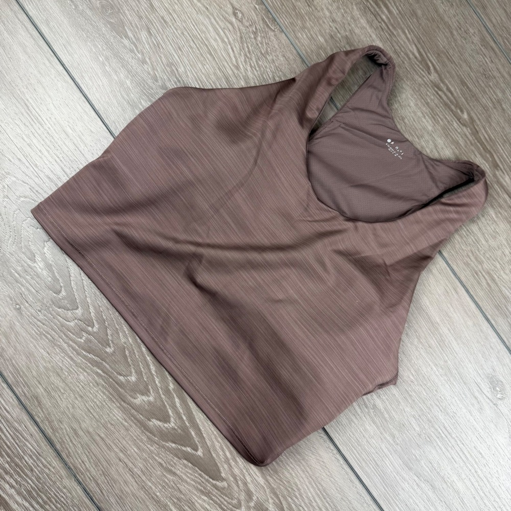 Athleta Women Active Tank Top Padded Racerback Brown Medium